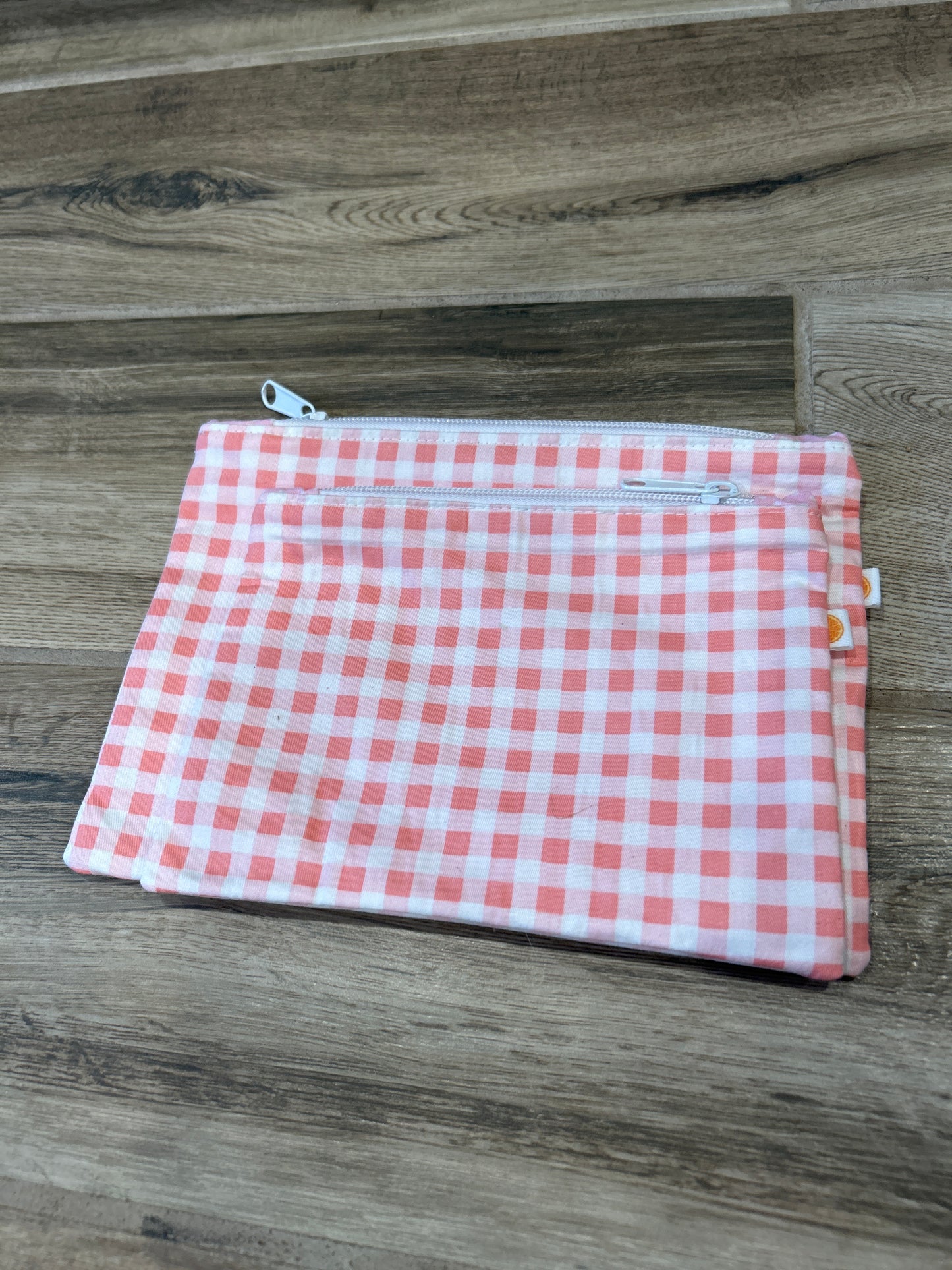 Pink Plaid Zipper Pouches