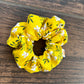 Yellow Small Print Floral Scrunchie
