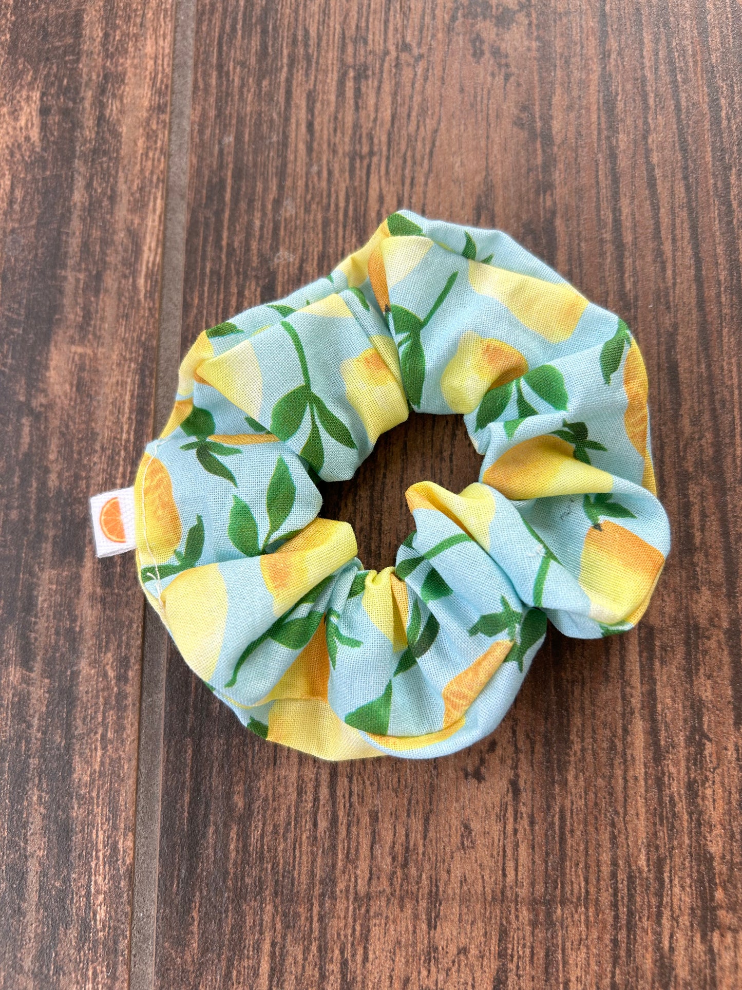 Lemon Print Scrunchie