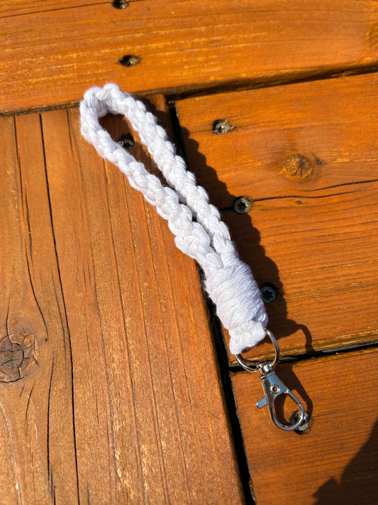 White Macrame Wristlet