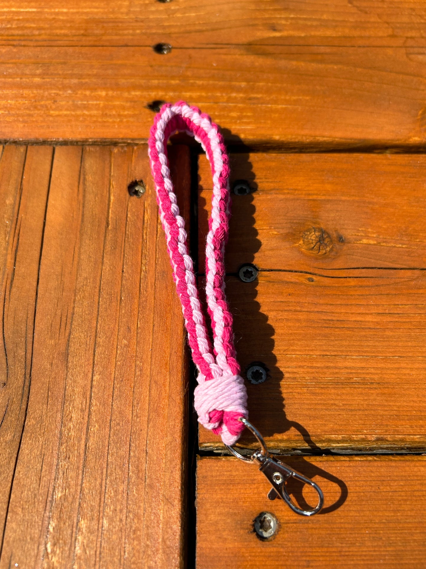 Double Pink Macrame Wristlet