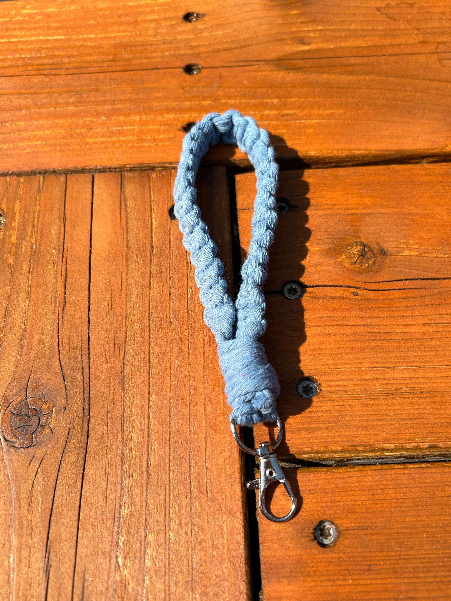 Dusty Blue Macrame Wristlet