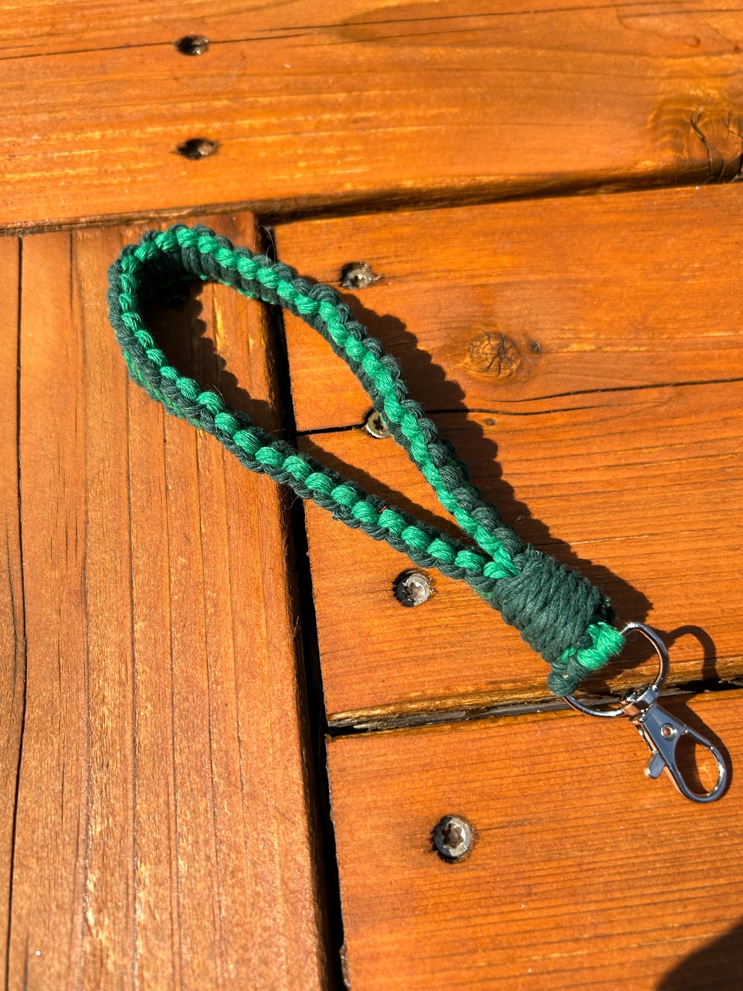 Double Green Macrame Wristlet