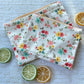 White Floral Zipper Pouch